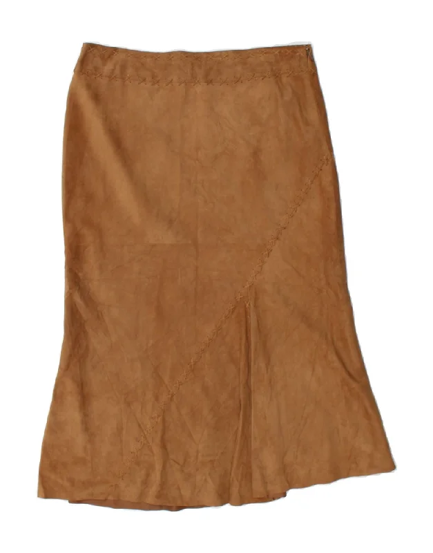 SEVENTY Womens Suede Skirt IT 44 Medium W32 Brown Leather athletic skirt fit