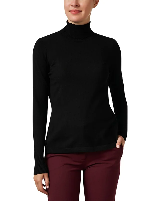 J'Envie Mock Neck Sweater Silk Blend Satin Velvet