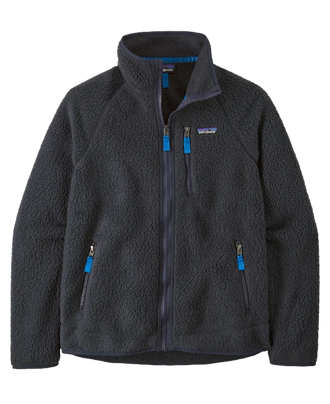 Retro Pile Jacket - Pitch Blue W/Endless Blue Print Jacket Jacquard Jacket Embroidered Jacket