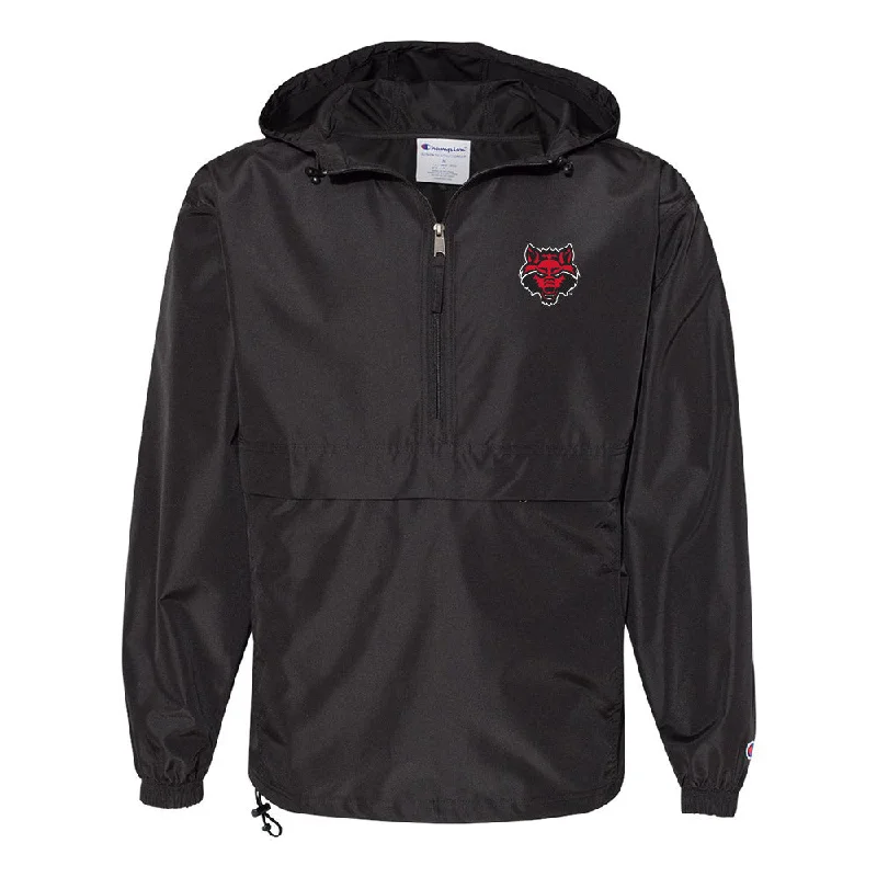 Arkansas State - NCAA Women's Soccer : Keelyn Peacock - Quarter Zip Jacket Faux Fur Fabric Real Fur Fabric Shearling Fabric