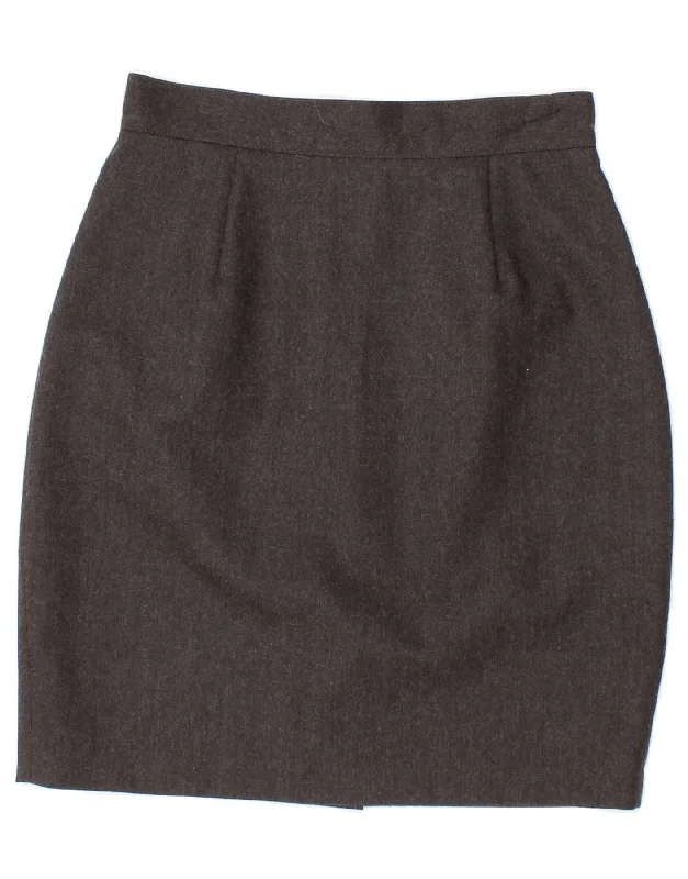 BENETTON Womens Pencil Skirt IT 42 Medium W28  Grey Wool lace skirt elegant