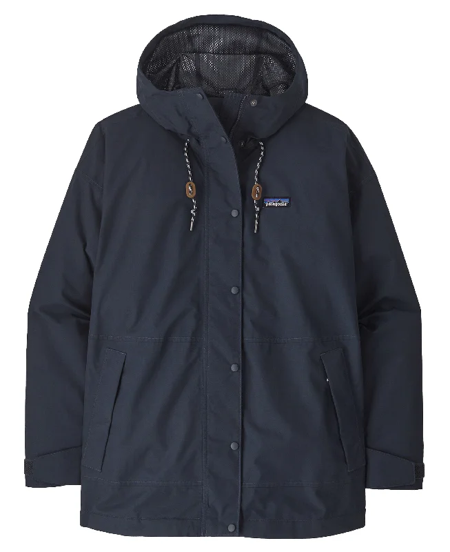 Outdoor Everyday Rain Jacket - Pitch Blue A-Line Jacket Boat Neck Shawl Collar