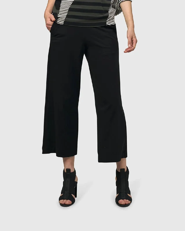 Urban Citypop Pants, Black Chic Wool Trousers