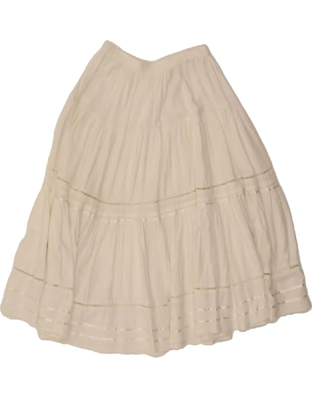 VINTAGE Womens A-Line Skirt W24 XS White silk skirt sleek