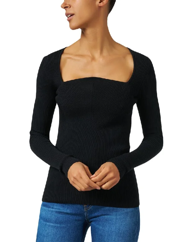 Jason Wu Curved Neck Wool-Blend Sweater Casual Formal Business