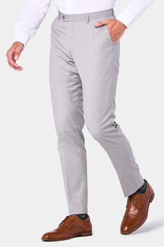 Silver Gray Pants Casual Plaid Pants