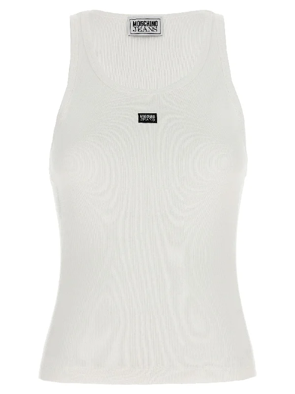 Tank Top Logo Label solid color tank