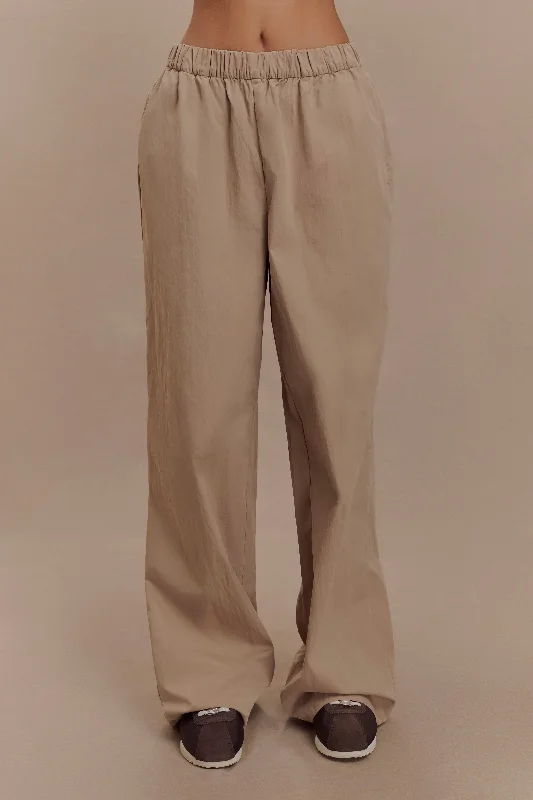 Campbell Cotton Wide Leg Pants - Sand Fashionable Work Pants