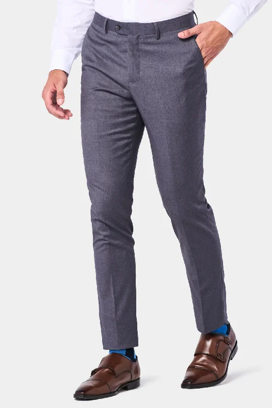 Medium Gray Pants Elegant Wool Trousers