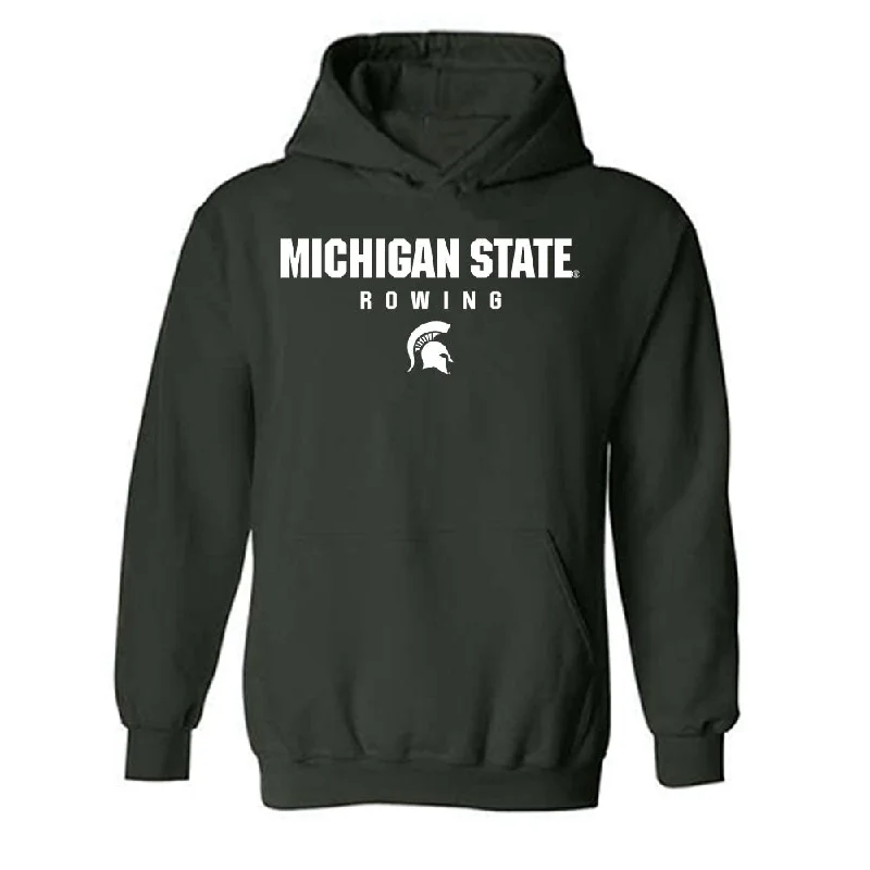 Michigan State - NCAA Women's Rowing : Ella McKenzie - Classic Shersey Hooded Sweatshirt Hoodie with Ribbed Neckline Snug Warm