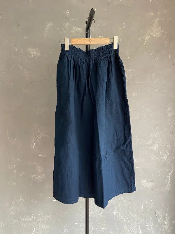 Hand Dyed Farmer's Pants in Navy Blue Casual Drawstring Pants