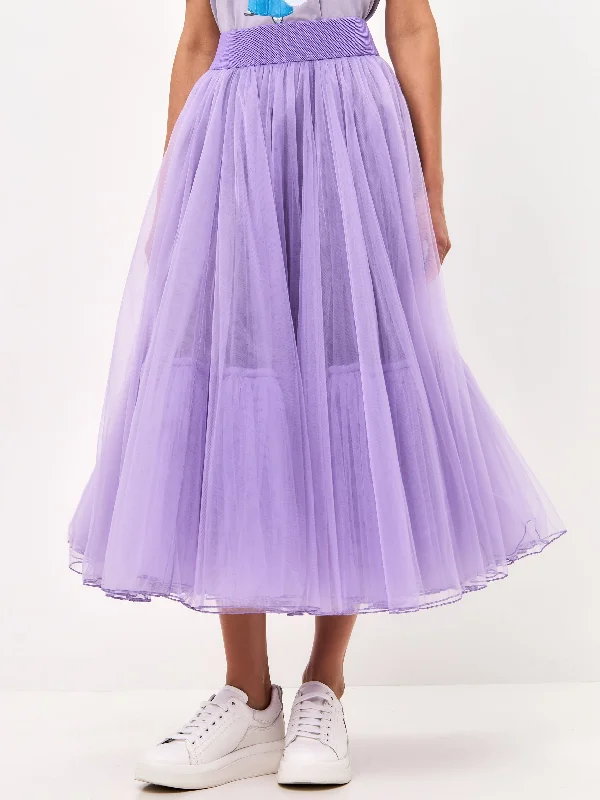 Purple tulle  skirt Princess wool skirt sturdy