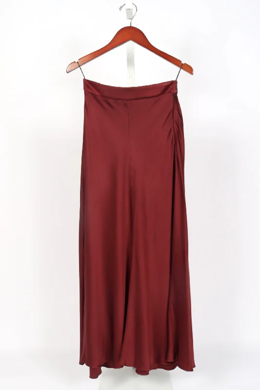 9919_My Skirt - Silk Satin Skirt - Cacao linen skirt light