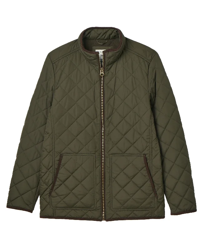 Maynard Diamond Quilted Jacket - Green Faux Fur Jacket Real Fur Jacket Shearling Jacket