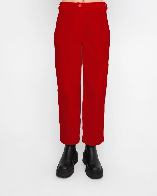 Ozai N Ku Monument Pants, Red Trendy Palazzo Pants