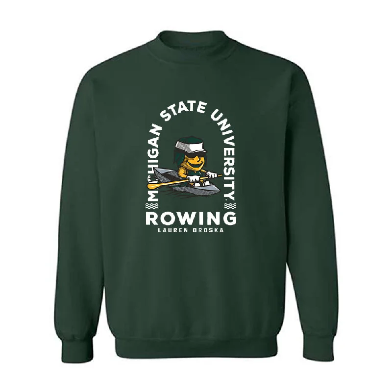 Michigan State - NCAA Women's Rowing : Lauren Droska - Fashion Shersey Crewneck Sweatshirt Hoodie with Embroidery Detailed Premium