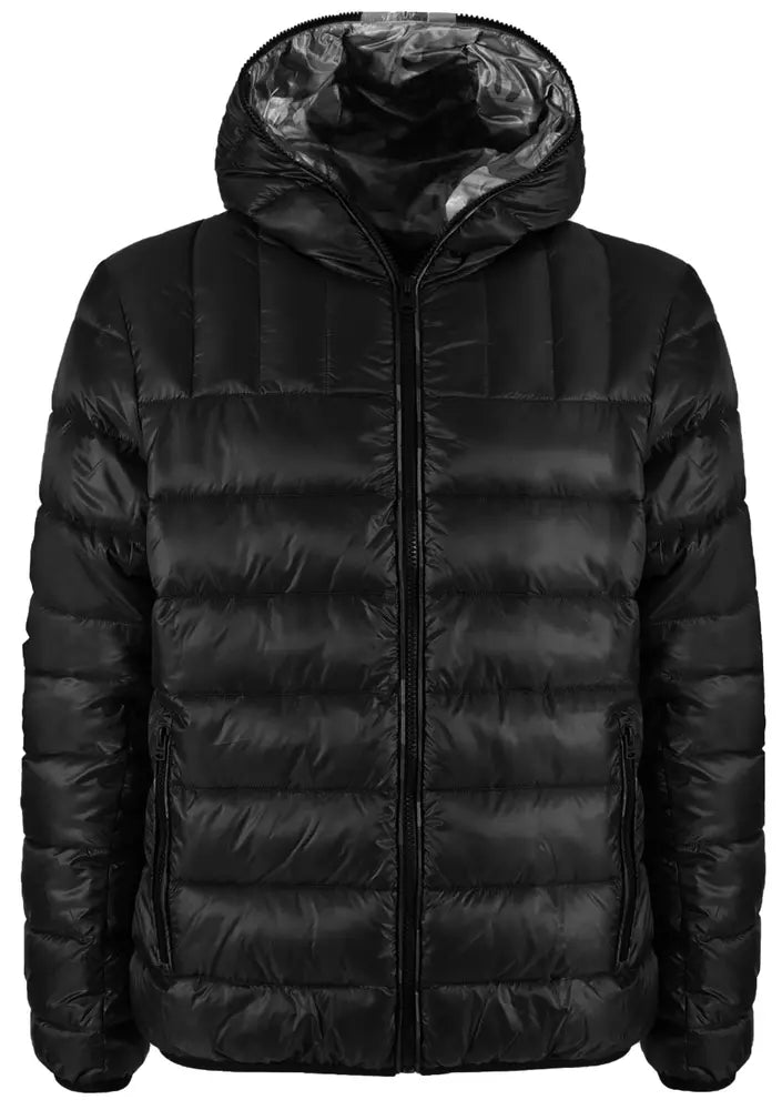 Sleek Quilted Hooded Jacket With Backpack Bag Welt Pockets Slit Pockets Flap Pockets