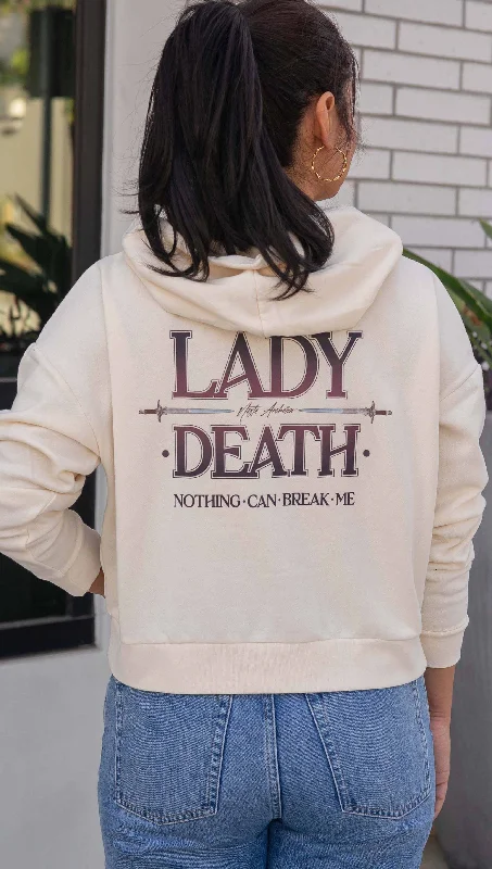 Lady Death - Officially Licensed ACOTAR Hoodie Hoodie with Hem Fringe Bohemian Relaxed