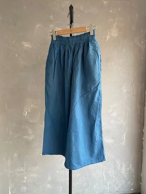 Hand Dyed Farmer's Pants in Greyish Blue Soft Stretch Leggings