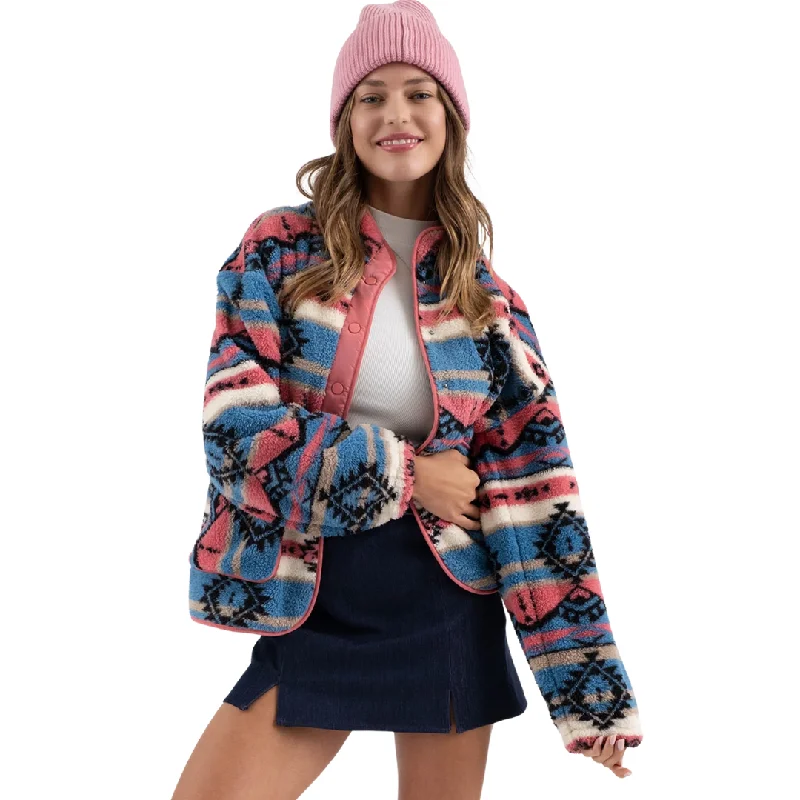 Tribal Print Fleece Jacket Faux Fur Jacket Real Fur Jacket Shearling Jacket