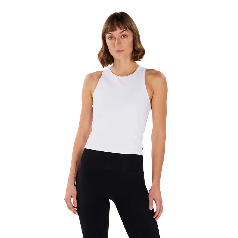 Women's Alrn Rib Crop Tank - Cloud athletic tank top