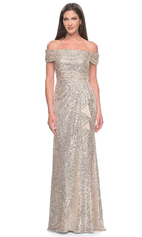 La Femme 31772 - Ruched Sequin Evening Dress Tunics Ceremony elegant