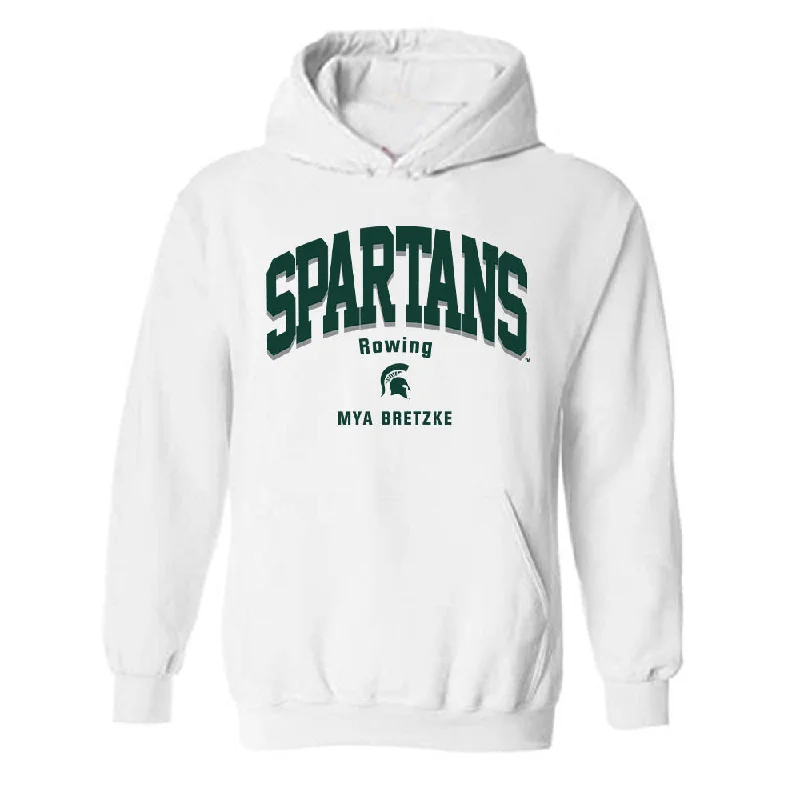 Michigan State - NCAA Women's Rowing : Mya Bretzke - Classic Fashion Shersey Hooded Sweatshirt Hoodie with Contrast Stitching Detailed Premium