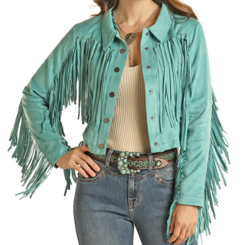 PANHANDLE WOMEN'S MICRO SUEDE FRINGE JACKET - DW92C02001 Mesh Jacket Canvas Jacket Denim Jacket