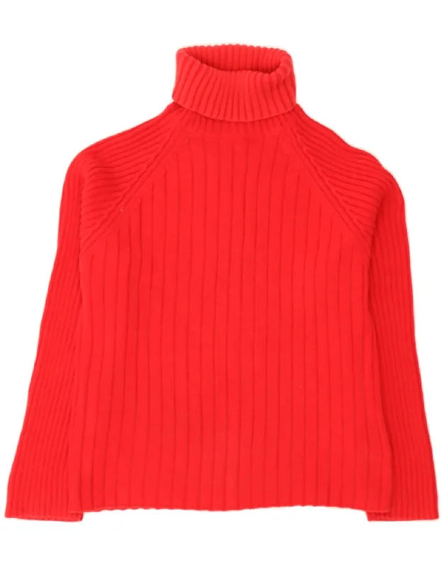 ST. BERNARD Womens Roll Neck Jumper Sweater UK 14/16 Large Red Cotton Turtle Neck Boat Neck Asymmetrical Neck