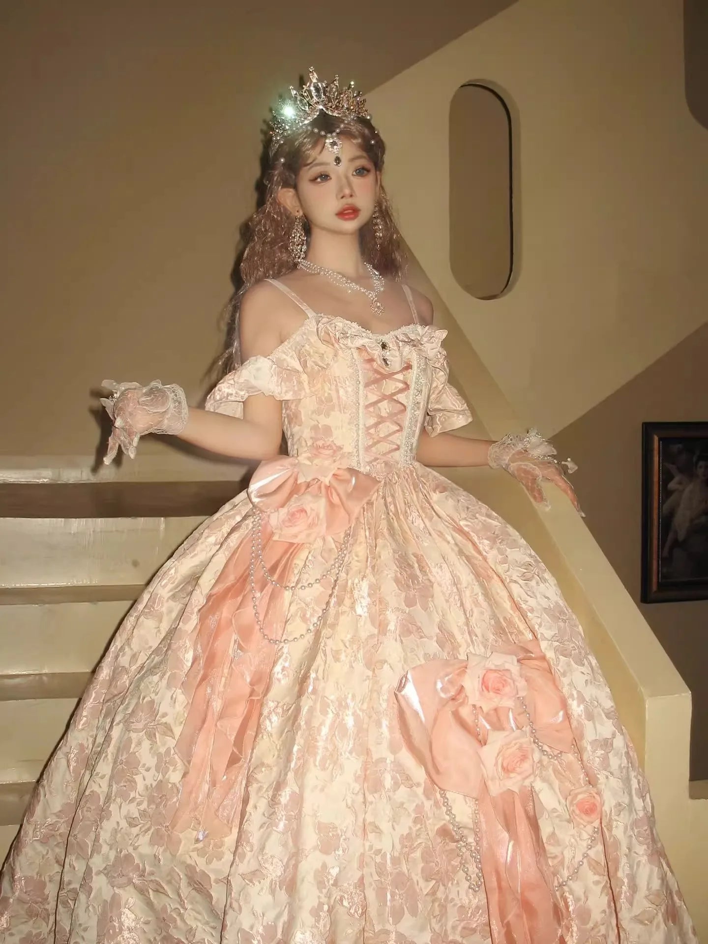 Wjczt Pink lolita Zidi gorgeous sweet dress Heavy Princess Lolita dress Tunics Essential wardrobe