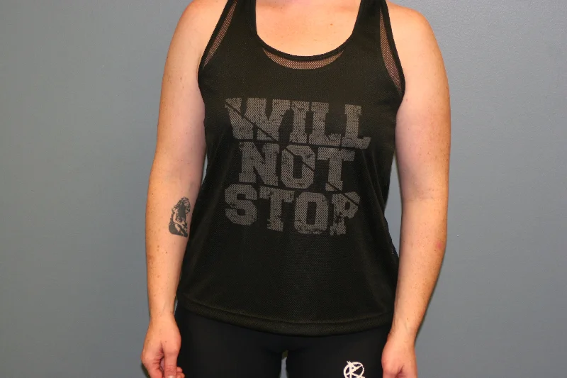 Will Not Stop Mesh Tank slim fit tank