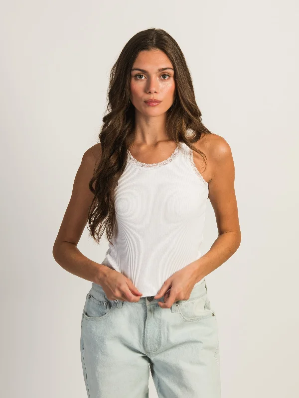 HARLOW KYLIE TANK - WHITE crew neck tank