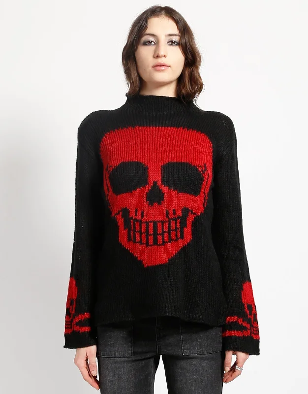 SKULL SWEATER RED SKULL Wool Sweater Cotton Sweater Cashmere Sweater