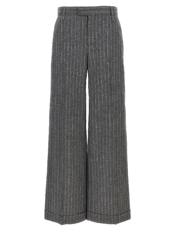 Pinstripe Pants Wide-Legged Palazzos