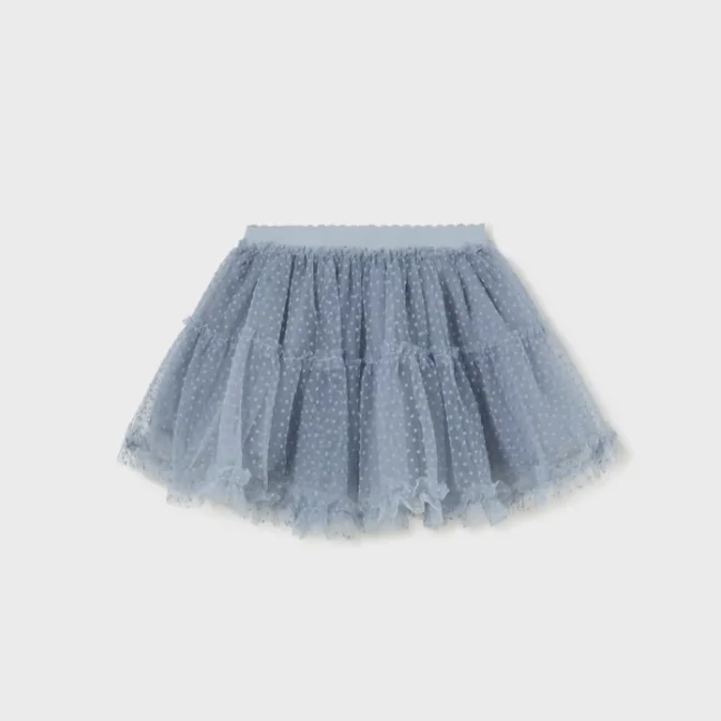 2967 Mayoral Toddler Girls Textured Tulle Skirt - Bluebell velvet skirt sumptuous