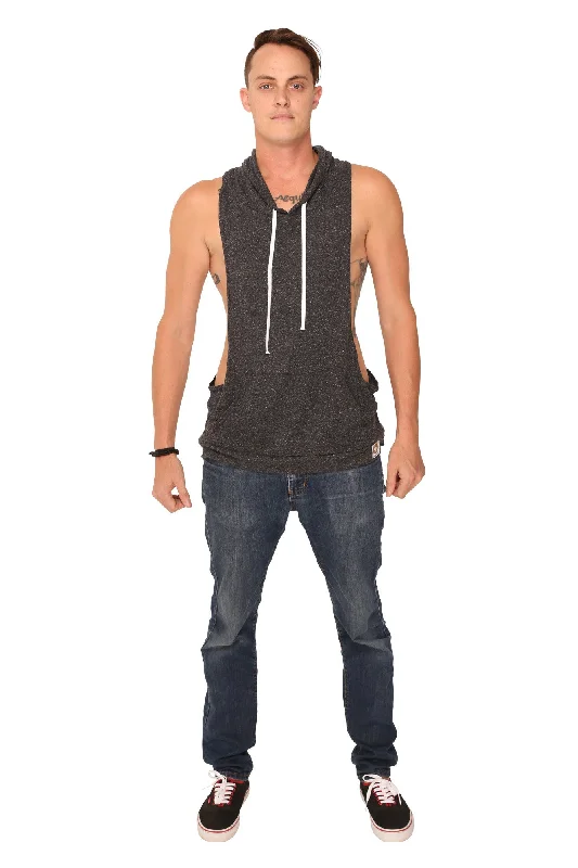 fabulous people solid racerback hoodie tank (charcoal grey) halter tank top