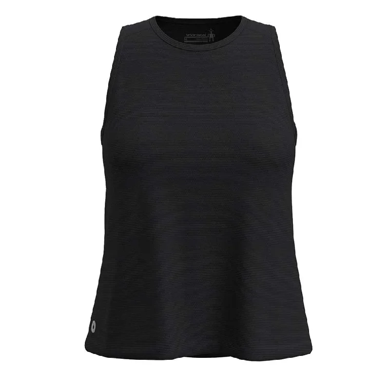 Women's Active Mesh High Neck Tank - Black fitness tank top