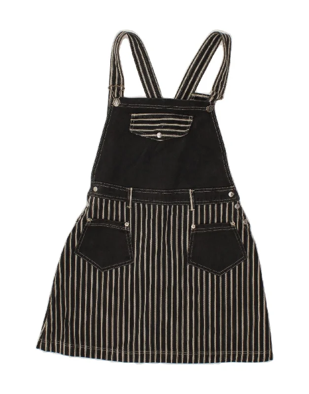 SQUAW Womens Dungarees Skirt W28 Medium Black Striped vintage skirt charm