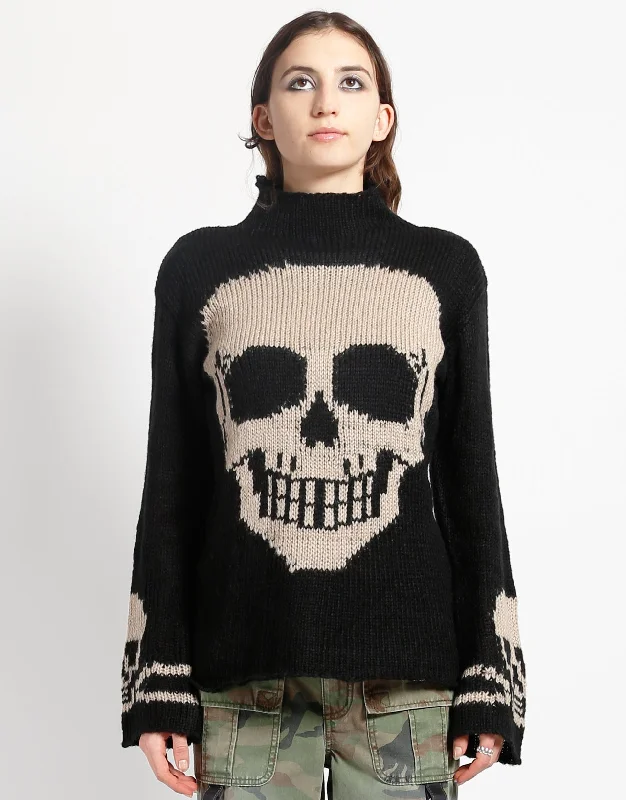 SKULL SWEATER IVORY SKULL Fitted Loose Oversized