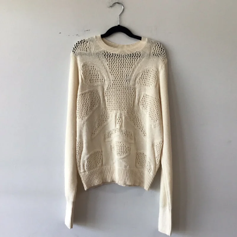 Cream Boucle Sweater 8723 Seamless Knitted Crochet