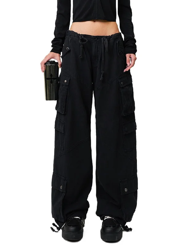 Compass Cyber Tarpan Retro Paratrooper Pants Black Classic Stretch Pants