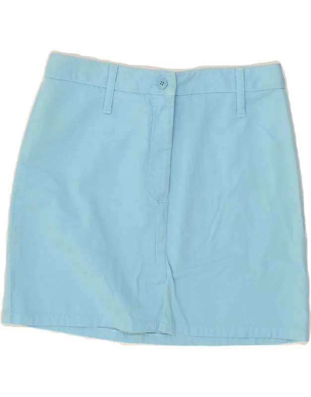 BENETTON Womens Mini Skirt W28 Medium Blue Cotton chiffon skirt floaty