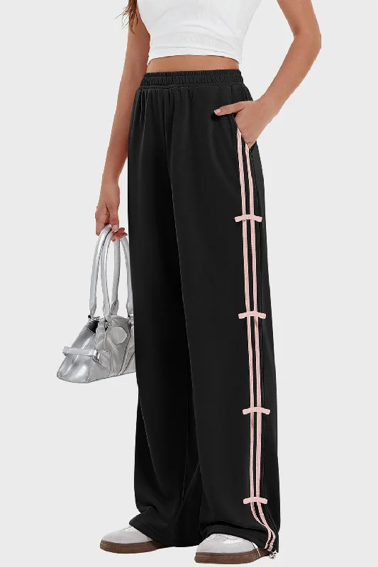 Hazel Blues® |  Elastic Waist Wide Leg Pants with Pockets Stylish Paperbag Waist Pants