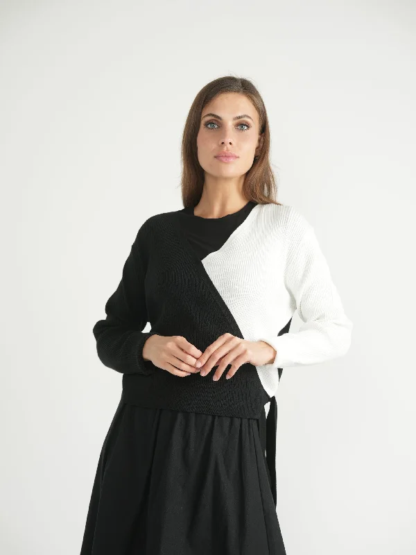 Wrap Contrast Sweater 8796 Lightweight Heavyweight Midweight