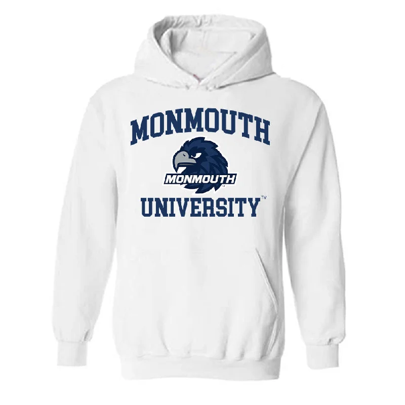 Monmouth - NCAA Women's Rowing : Madalyne Brennan - Classic Fashion Shersey Hooded Sweatshirt Hoodie with Belted Waist Structured Tailored