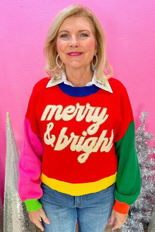 Merry & Bright Sweater - Red Toggled Drawstring Belted