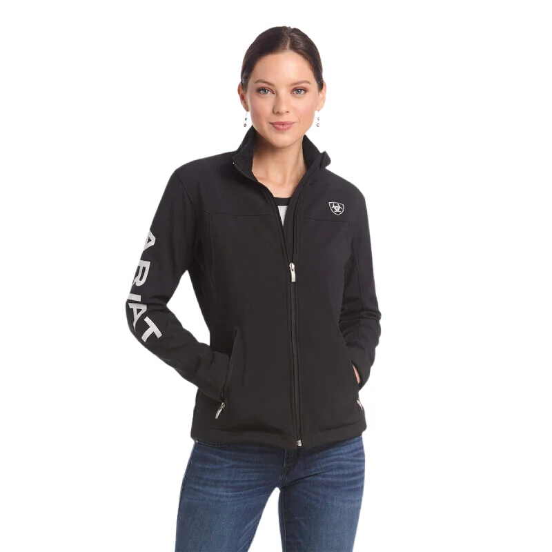 ARIAT WOMEN'S NEW TEAM SOFTSHELL JACKET BLACK - 10019206 Herringbone Jacket Checkered Jacket Solid Jacket