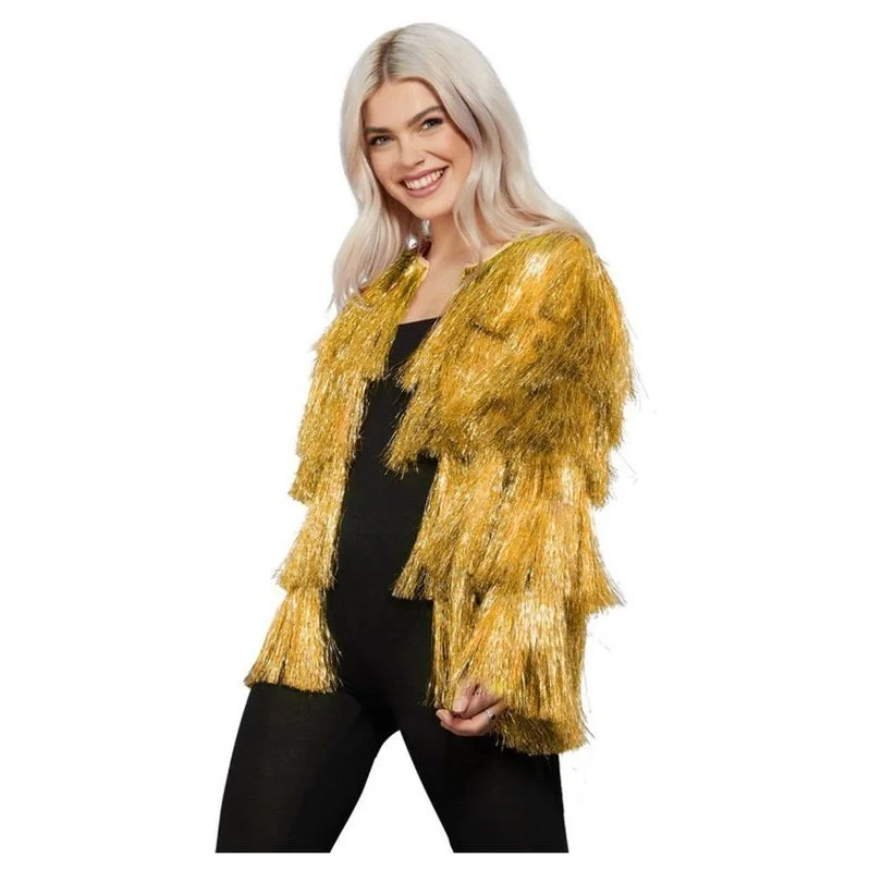 Fever Tinsel Festival Jacket, Gold Chenille Jacket Brocade Jacket Lace Jacket