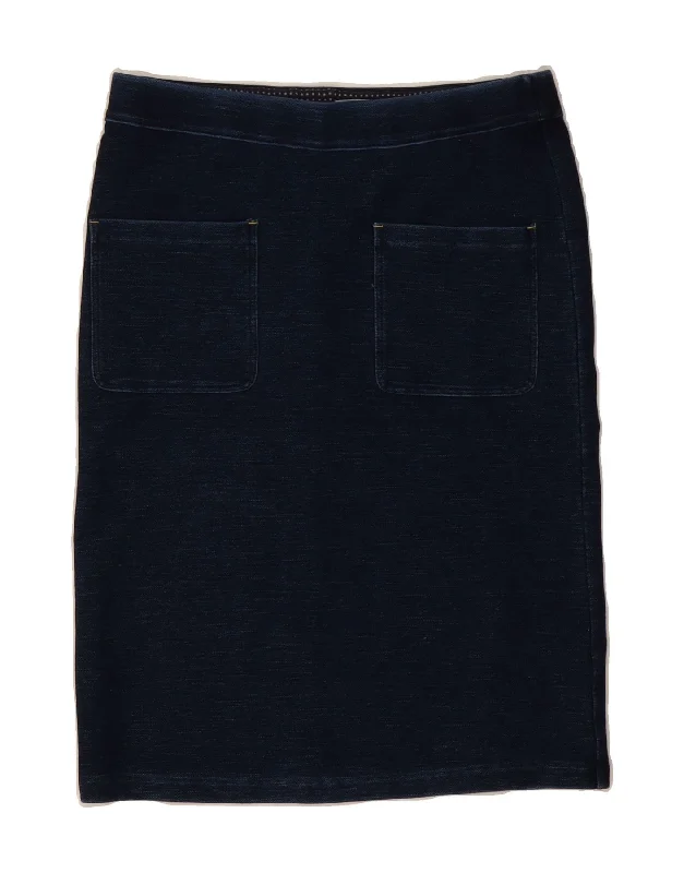 WHITE STUFF Womens Denim Skirt UK 8 Small W30 Navy Blue Cotton velvet skirt plush