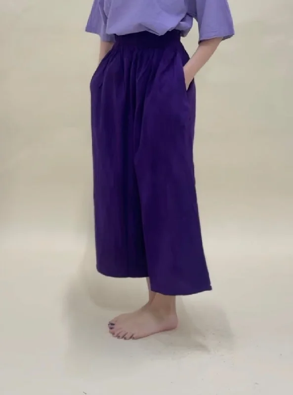 Hand Dyed Farmer's Pants in Dark Purple Formal Stretch Pants